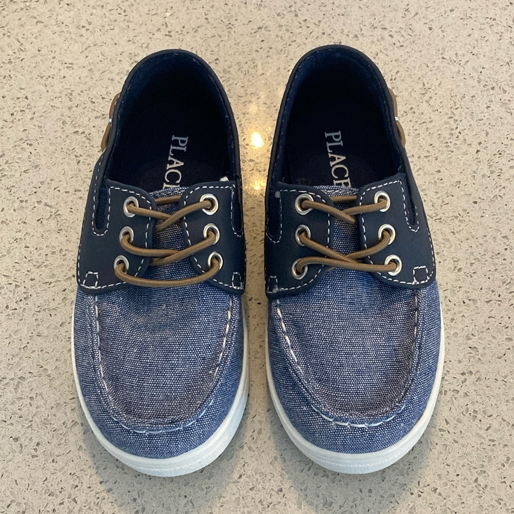 The Children's Place Navy and Tan Kids Moccasins